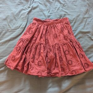 Walter Baker Coral Eyelet Mini Skirt